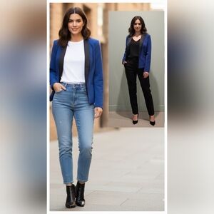 Sag Harbor Royal Blue Jacket with Black Accents Size 10